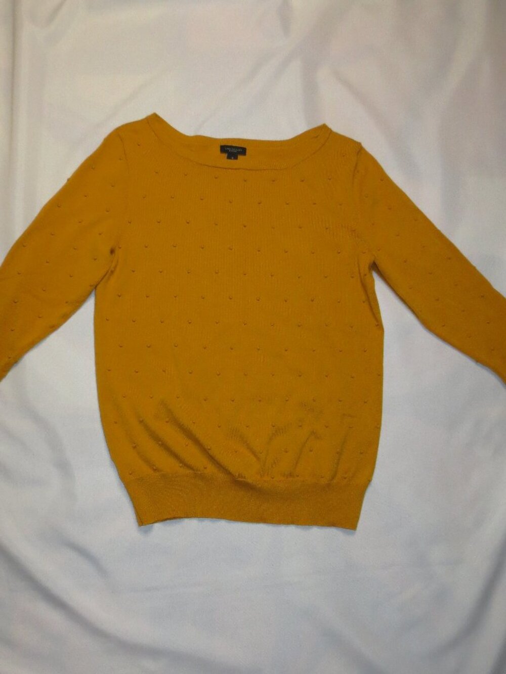 ANN TAYLOR FACTORY womens SWEATER mustard SHIRT lightweight TOP SIZE M
